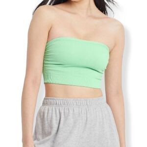 Colsie Ruched Ribbed Bandeau Bralette Large